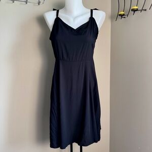 GAP New Sleeveless Fit & Flare Cami Dress Black Small Tie Straps Cocktail Summer